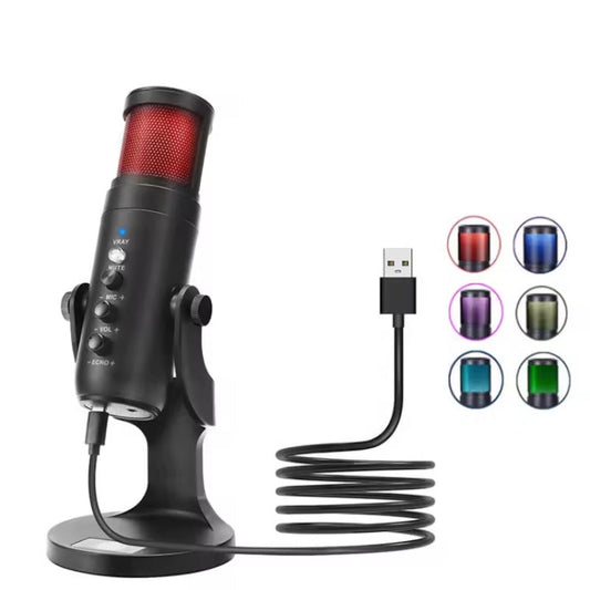 JMARY MC-PW9 USB Cable Microphone Voice Recording Tool RGB Light Reluova