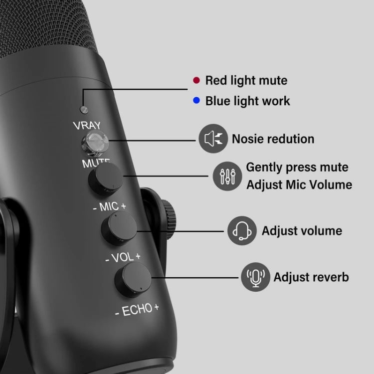 JMARY MC-PW8 USB Desktop Condenser Microphone Reluova