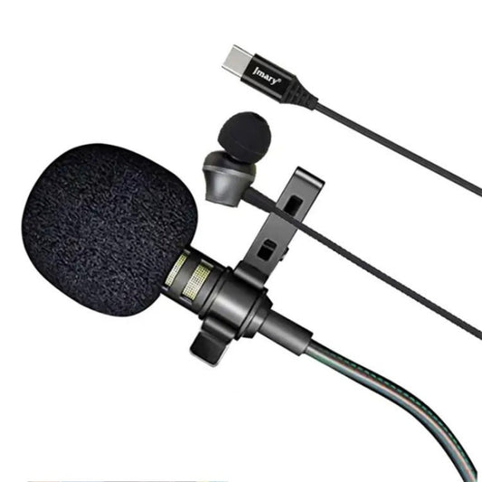 JMARY MC-R6 Lavalier Type-C Port Wired Microphone With In-ear Earphone, Length: 3m Reluova