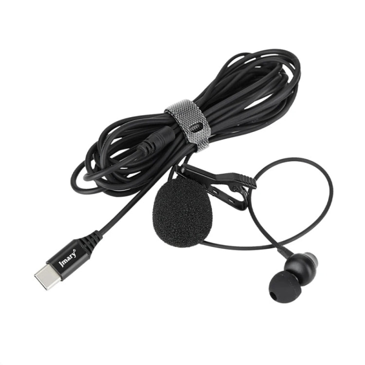 JMARY MC-R6 Lavalier Type-C Port Wired Microphone With In-ear Earphone, Length: 3m Reluova