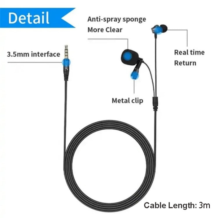 JMARY MC-R5 Lavalier 3.5mm Port Wired Microphone With Sound Monitoring Earphone, Length: 3m Reluova