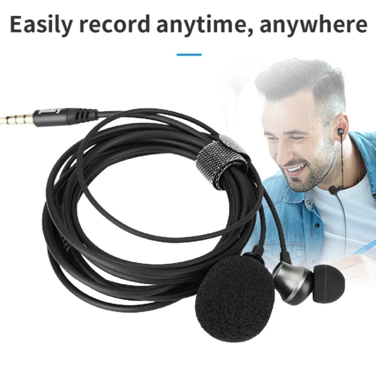 JMARY MC-R5 Lavalier 3.5mm Port Wired Microphone With Sound Monitoring Earphone, Length: 3m Reluova