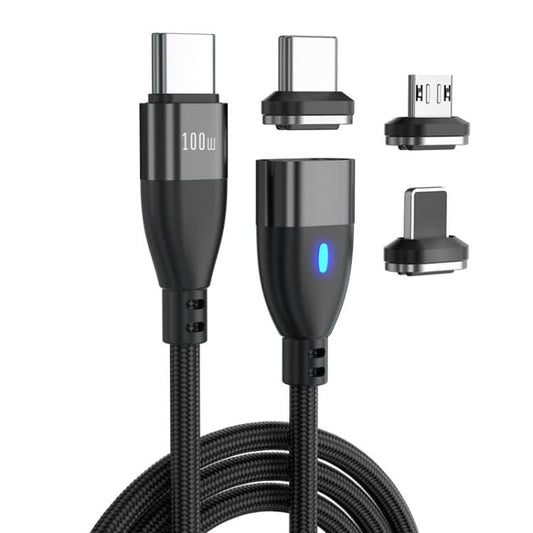 ENKAY 3 in 1 PD100W Type-C to Type-C / 8 Pin / Micro USB Magnetic Fast Charging Cable