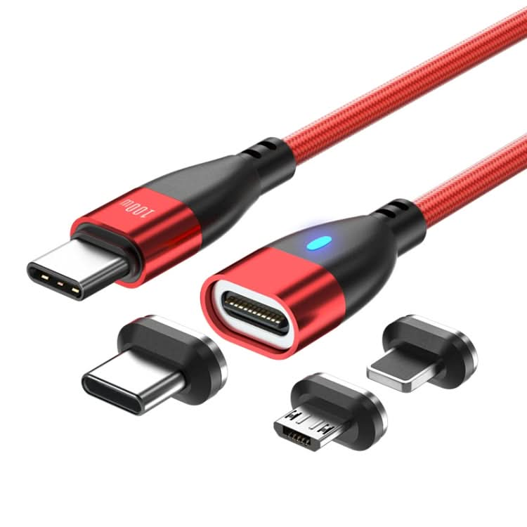 ENKAY 3 in 1 PD100W Type-C to Type-C / 8 Pin / Micro USB Magnetic Fast Charging Cable