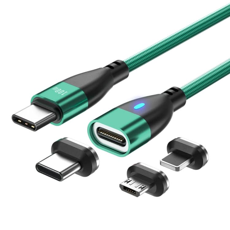 ENKAY 3 in 1 PD100W Type-C to Type-C / 8 Pin / Micro USB Magnetic Fast Charging Cable