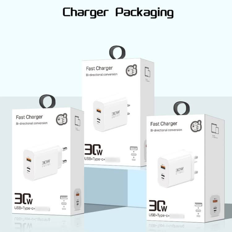 PD30W USB-C / Type-C + 8 Pin + USB-A Reverse Charger Suitable for iPhone Series