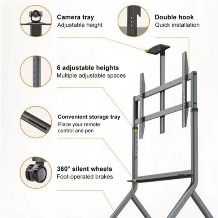 NB P200 60-100inch Video Conferencing Television Floor Stand SPCC Steel TV Mobile Cart