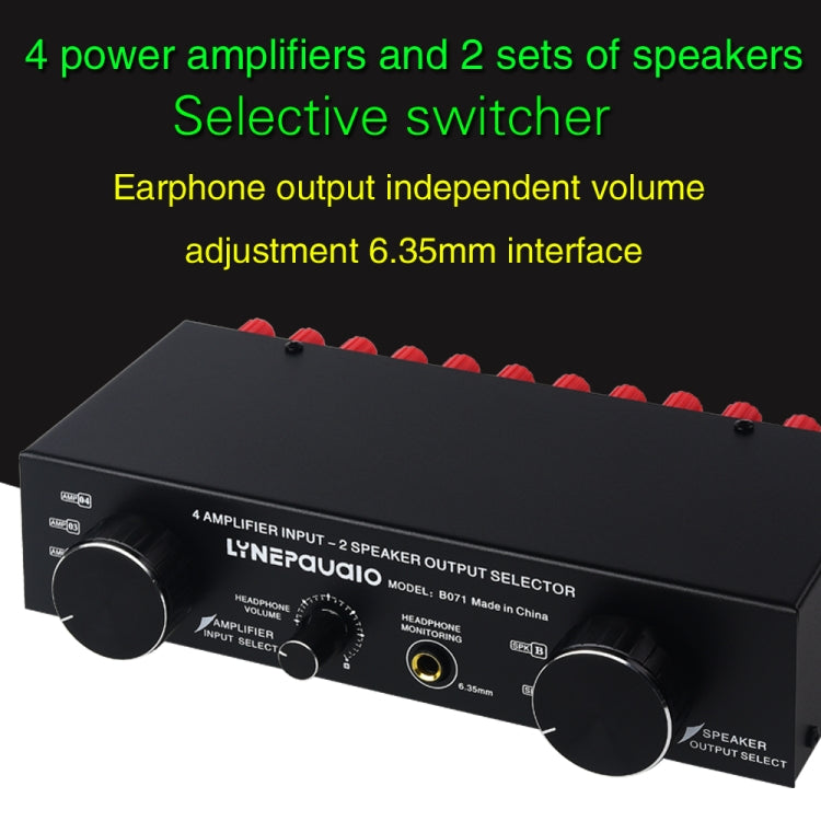 4 Input 2 Output or 2 In 4 Out Power Amplifier Speaker Selector Switcher