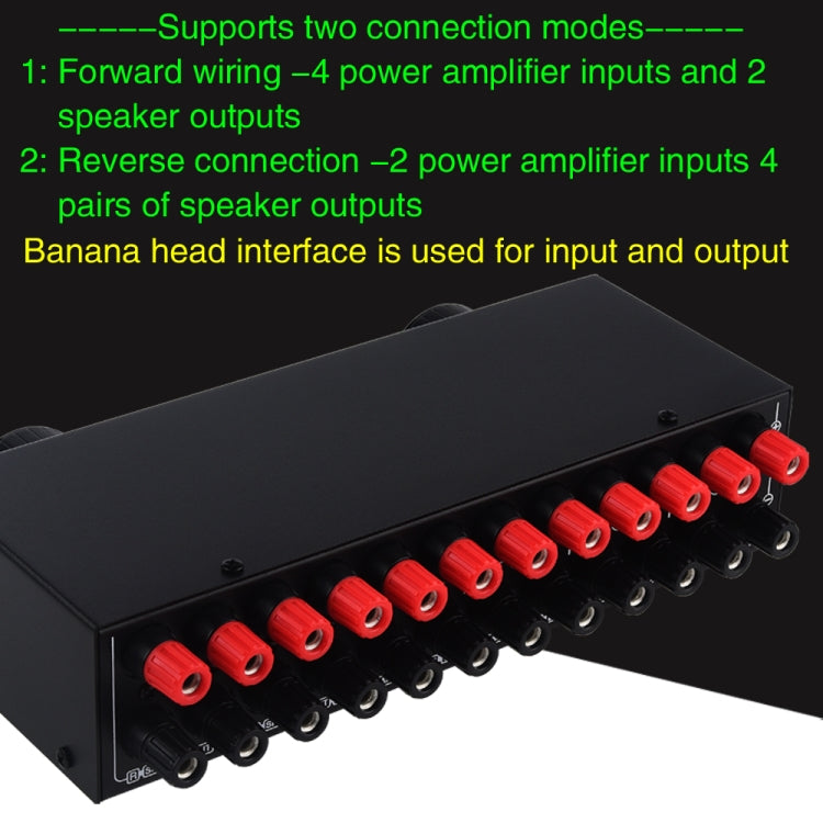 4 Input 2 Output or 2 In 4 Out Power Amplifier Speaker Selector Switcher Reluova