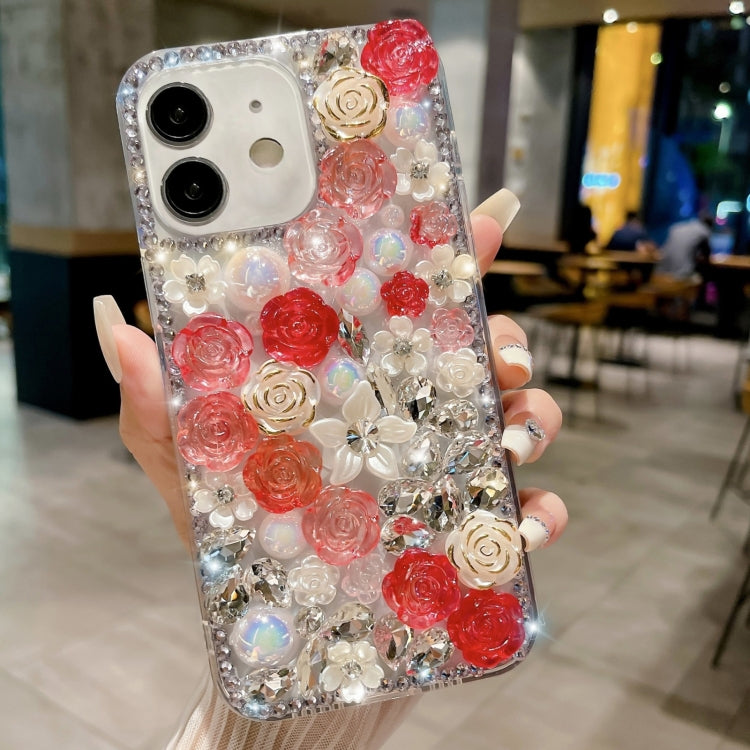 Rose Hand-set Pearl Diamond PC Phone Case, Series 3