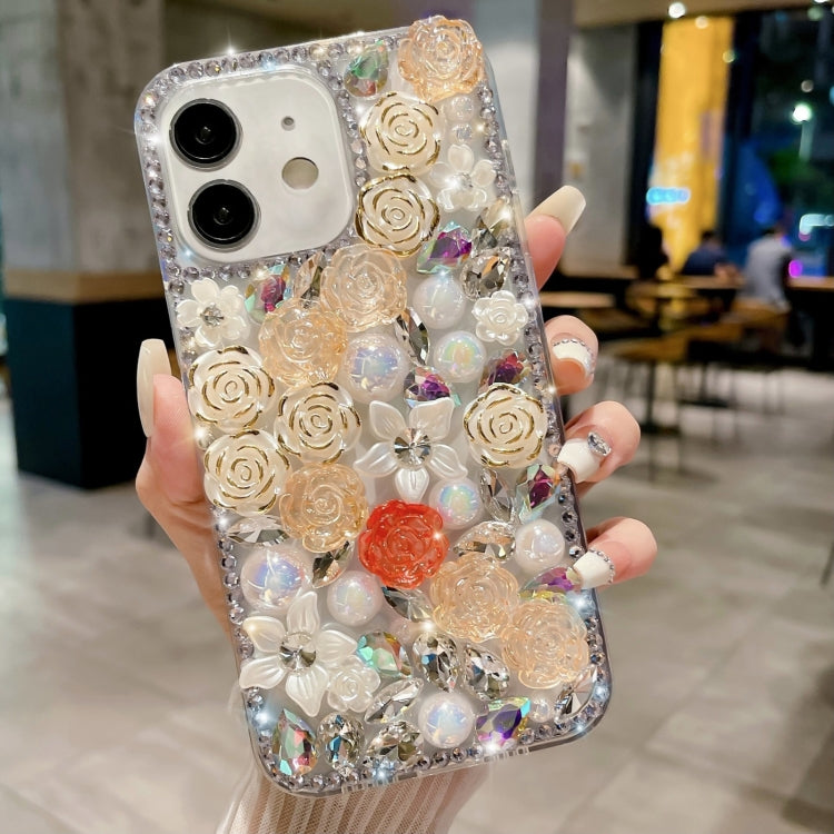 Rose Hand-set Pearl Diamond PC Phone Case, Series 2