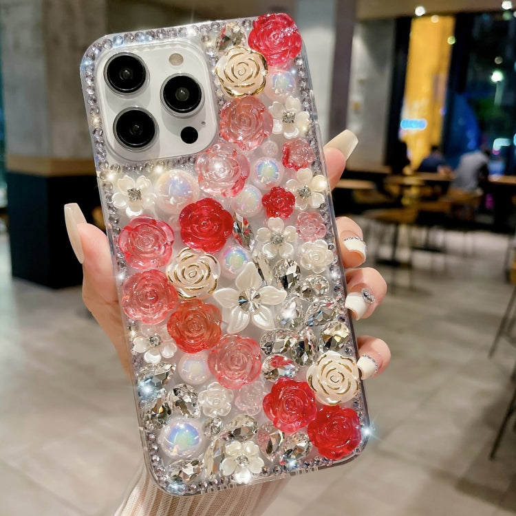 Rose Hand-set Pearl Diamond PC Phone Case, Series 2