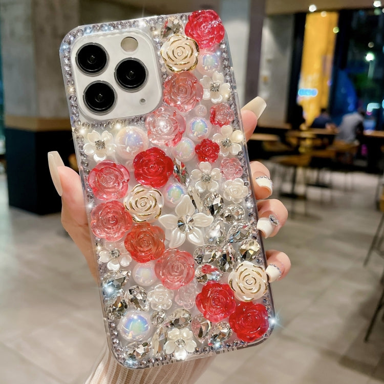 Rose Hand-set Pearl Diamond PC Phone Case, Series 2