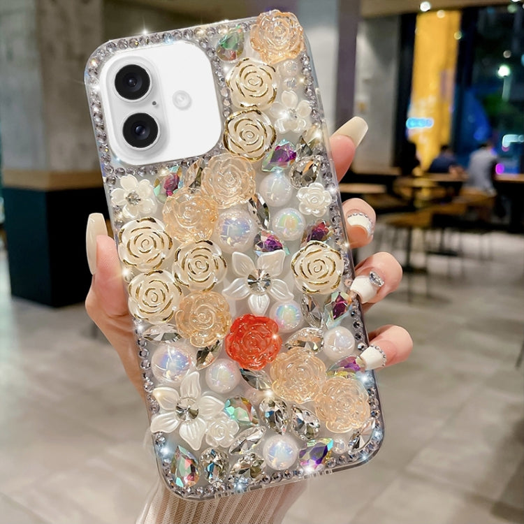 Rose Hand-set Pearl Diamond PC Phone Case, Series 3