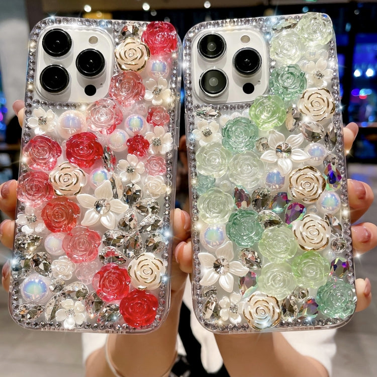 Rose Hand-set Pearl Diamond PC Phone Case, Series 3