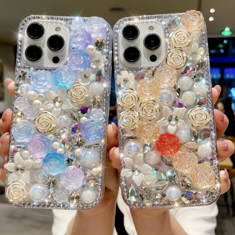 Rose Hand-set Pearl Diamond PC Phone Case, Series 2