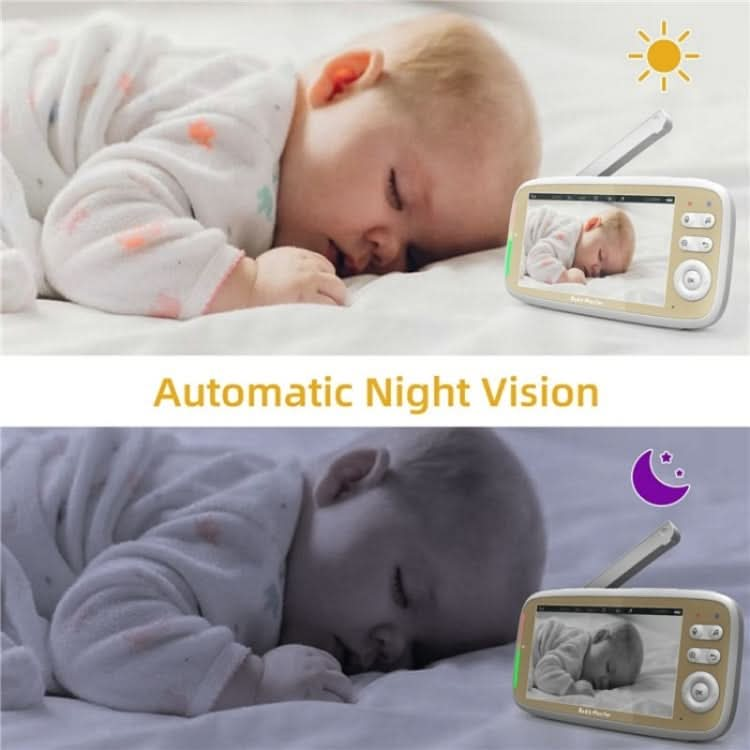 VB803 Built-in Lullabies PTZ Rotation HD Baby Security Camera 5-inch Baby Monitor