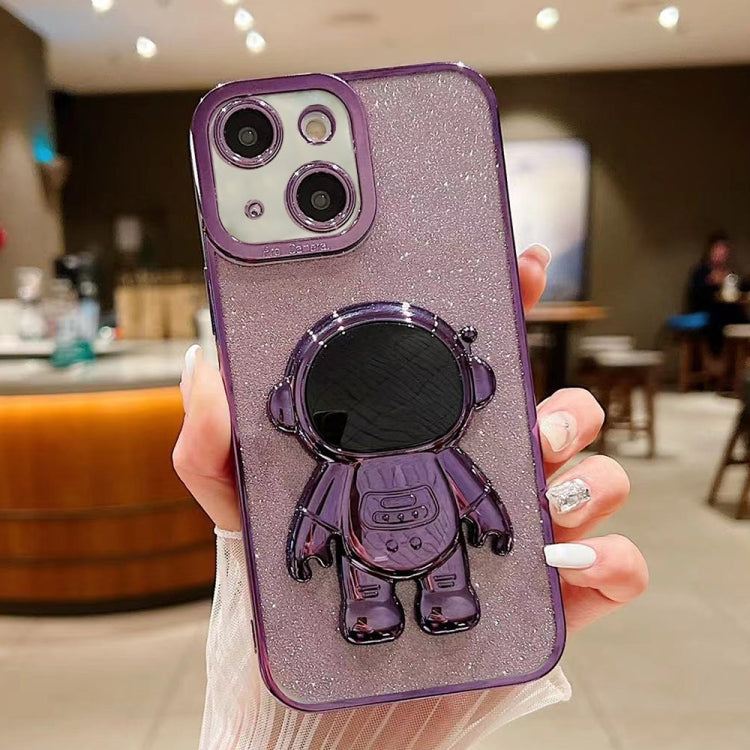 Glitter Electroplating Astronaut Holder Phone Case, Series 5