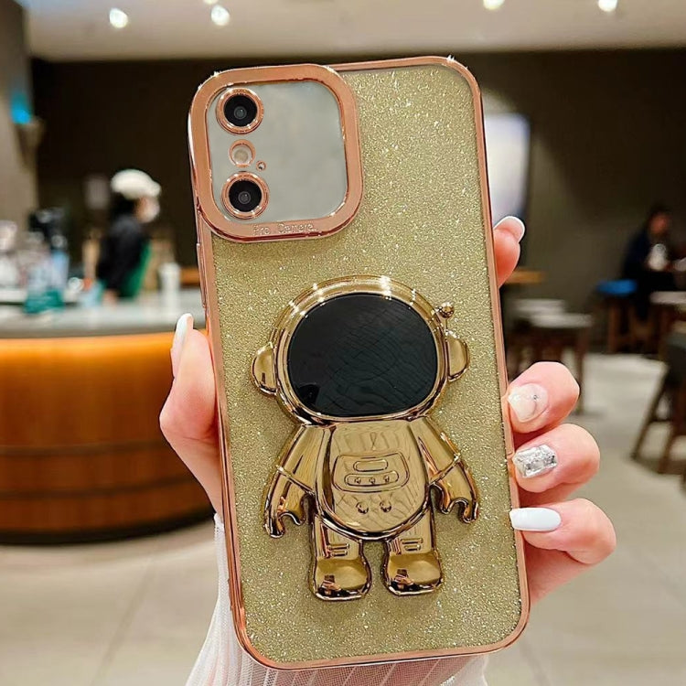 Glitter Electroplating Astronaut Holder Phone Case, Series 4