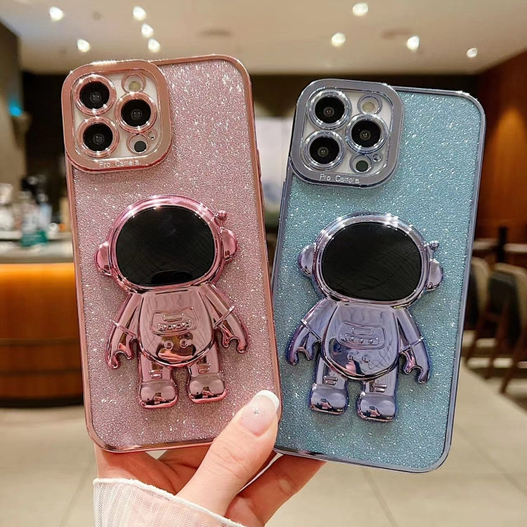 Glitter Electroplating Astronaut Holder Phone Case, Series 2