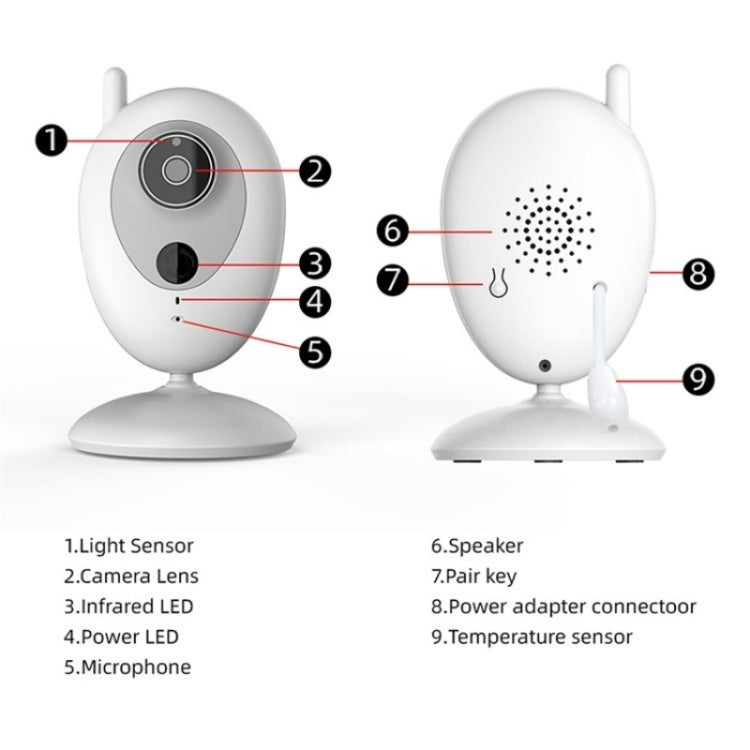 R306 Room Temperature Monitor Intercom Camera 2.0-inch Night Vision Wireless Baby Monitor