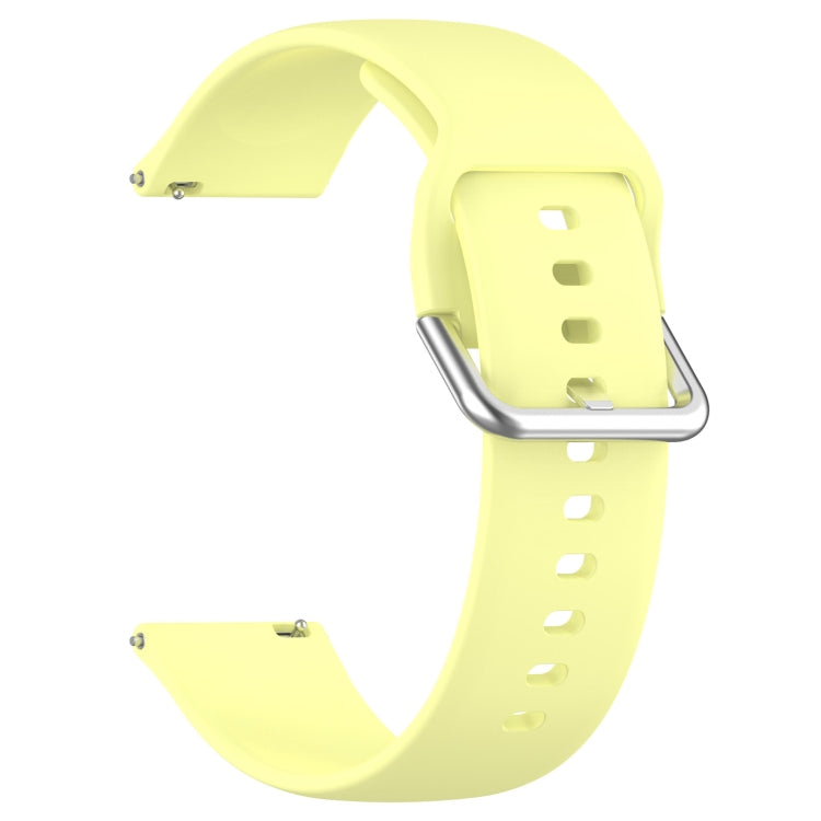 Solid Color Metal Silver Buckle Silicone Watch Band, Size: L