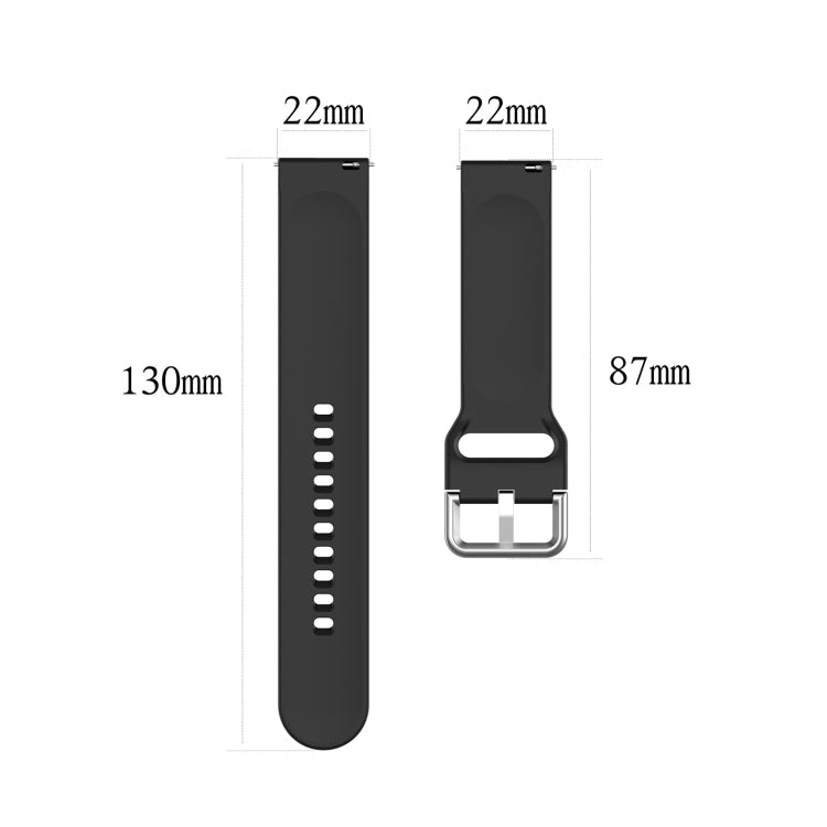 Solid Color Metal Silver Buckle Silicone Watch Band, Size: L