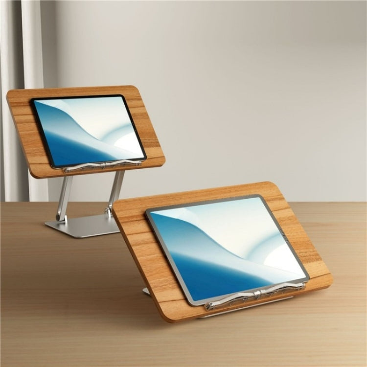 BG-4 Desktop Book Reading Bracket Aluminum Alloy +Wood Board Textbook Tablet Holder Stand