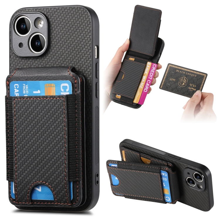 Carbon Fiber Vertical Flip Wallet Stand Phone Case, Series 2