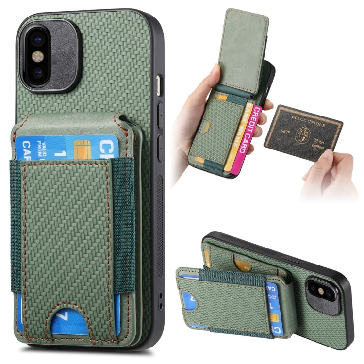 Carbon Fiber Vertical Flip Wallet Stand Phone Case, Series 2