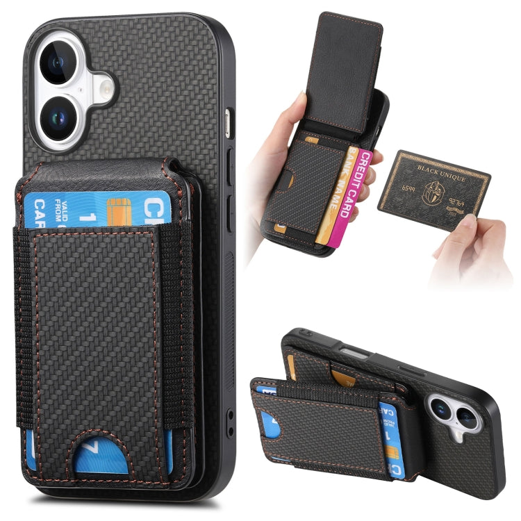 Carbon Fiber Vertical Flip Wallet Stand Phone Case, Series 4