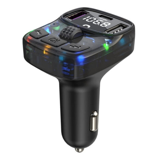 C56 PD Type-C + Dual USB Car Charger Colorful Light Car Bluetooth Adapter FM Transmitter ÎҵÄÉ̵ê