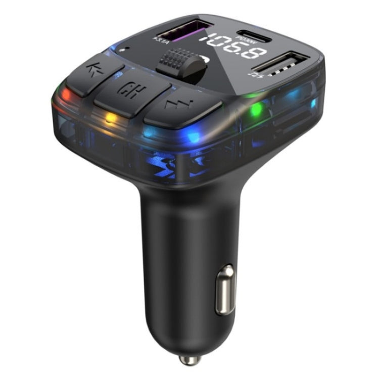 C57 PD Type-C + Dual USB Car Charger Colorful Light Car Bluetooth Adapter FM Transmitter ÎҵÄÉ̵ê