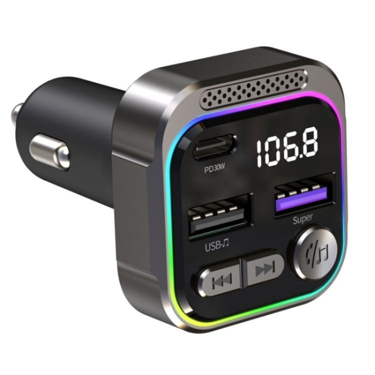 C54 PD 30W Dual USB Car Charger Alloy Car Bluetooth Adapter FM Transmitter MP3 Player ÎҵÄÉ̵ê