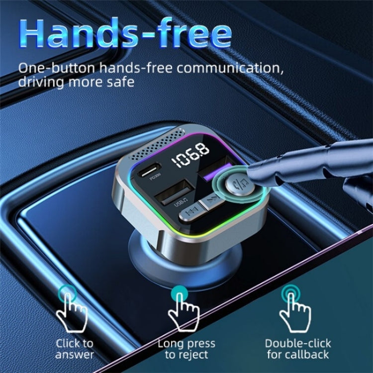 C54 PD 30W Dual USB Car Charger Alloy Car Bluetooth Adapter FM Transmitter MP3 Player ÎҵÄÉ̵ê