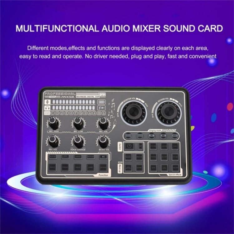 SK600 Multifunctional Live Sound Card Professional Audio Mixer Reluova