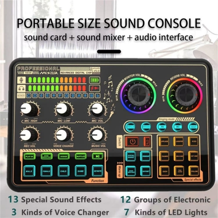 SK600 Multifunctional Live Sound Card Professional Audio Mixer