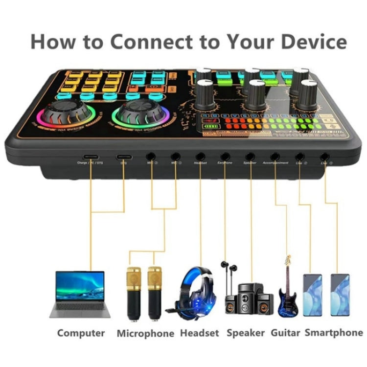 SK600 Multifunctional Live Sound Card Professional Audio Mixer Reluova