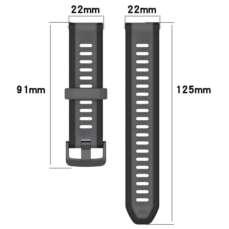 22mm Two Color Textured Silicone Watch Band, Series 1-Reluova