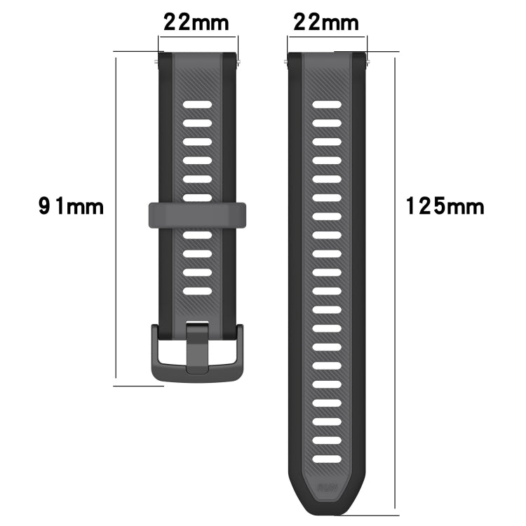 22mm Two Color Textured Silicone Watch Band, Series 5-Reluova