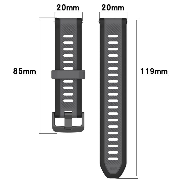 20mm Two Color Textured Silicone Watch Band, Series 1-Reluova