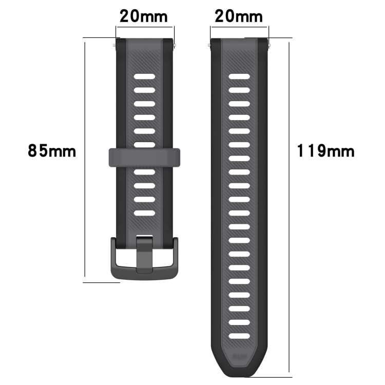 20mm Two Color Textured Silicone Watch Band, Series 4-Reluova