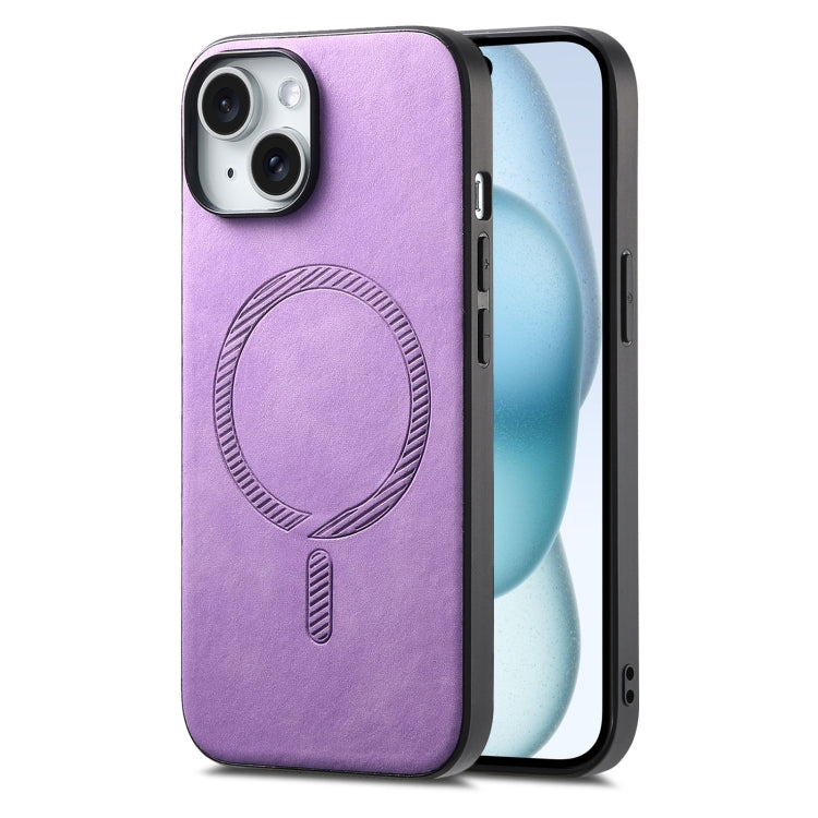 Solid Color Retro Magsafe PU Back Cover Phone Case, Series 4