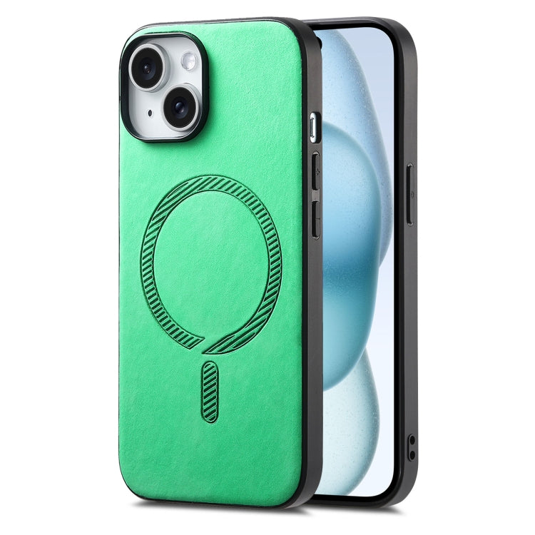 Solid Color Retro Magsafe PU Back Cover Phone Case, Series 4