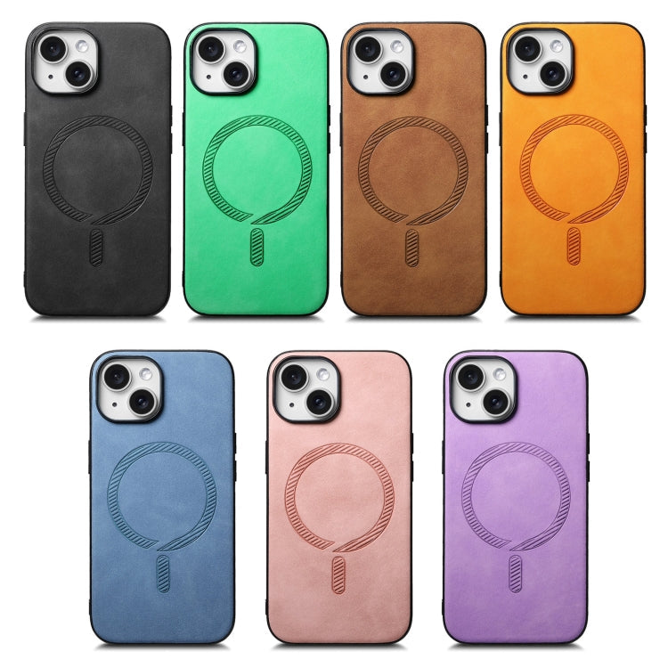 Solid Color Retro Magsafe PU Back Cover Phone Case, Series 1