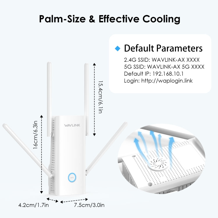 Wavlink WN583AX3 AX3000 Dual Band WiFi Repeater/AP/Router/Mesh Mode WiFi Extender