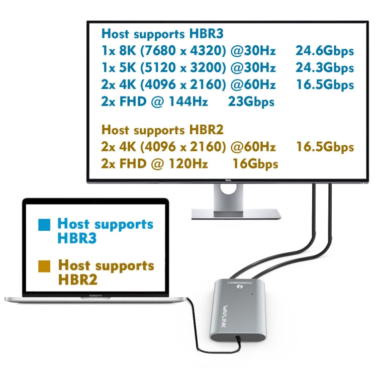 WAVLINK UTA21D DP 4K/5K/8K Video Thunderbolt 3 Type-C to Dual DisplayPort  Adapter My Store