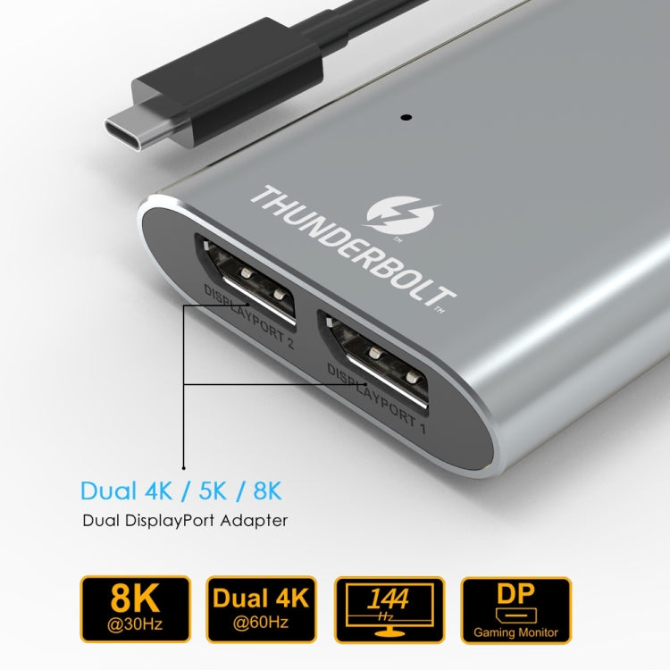 WAVLINK UTA21D DP 4K/5K/8K Video Thunderbolt 3 Type-C to Dual DisplayPort  Adapter My Store