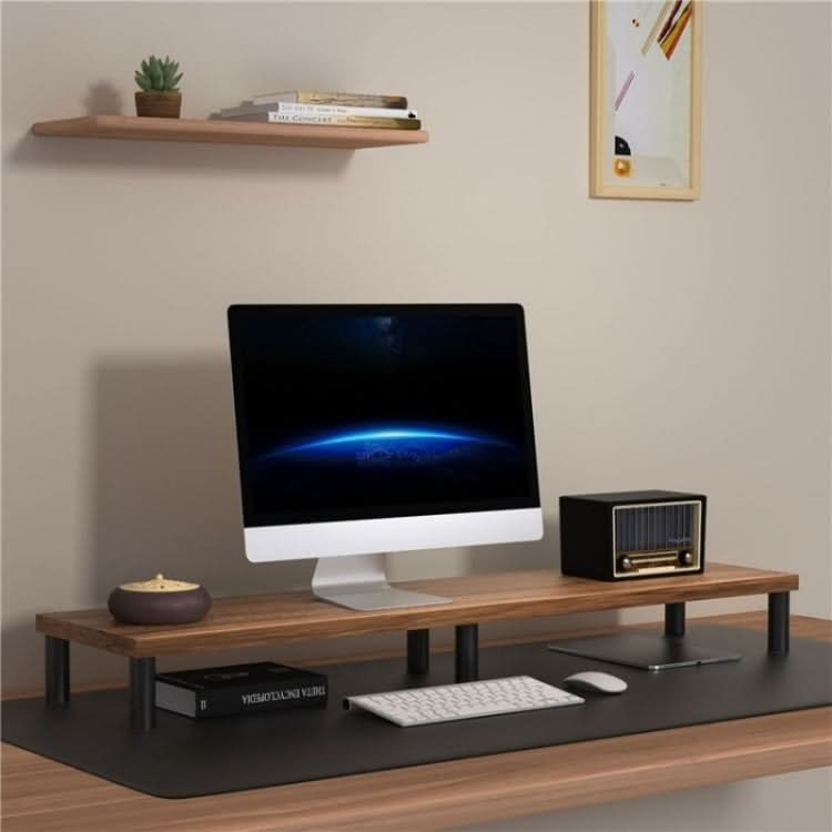 ID-37 Desktop Monitor Stand Aluminum Alloy+Wooden Plate Computer Screen Riser Bracket My Store