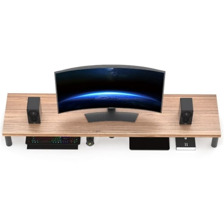 ID-37 Desktop Monitor Stand Aluminum Alloy+Wooden Plate Computer Screen Riser Bracket My Store